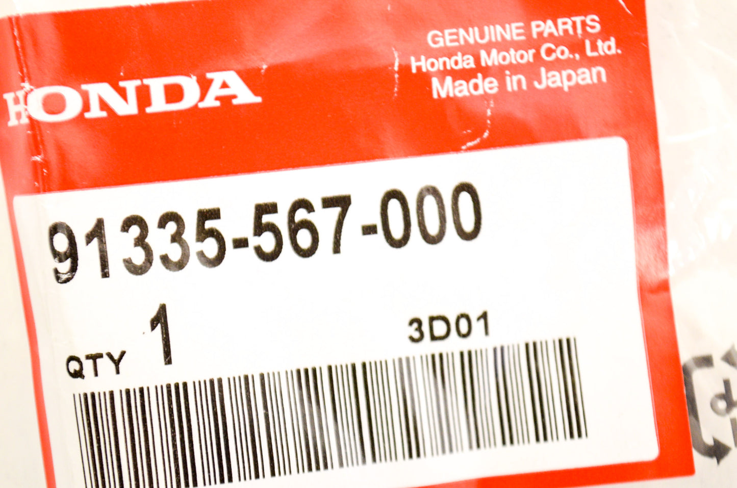 OEM Honda 91335-567-000 O-Ring (13X2.5) Qty 2 NOS