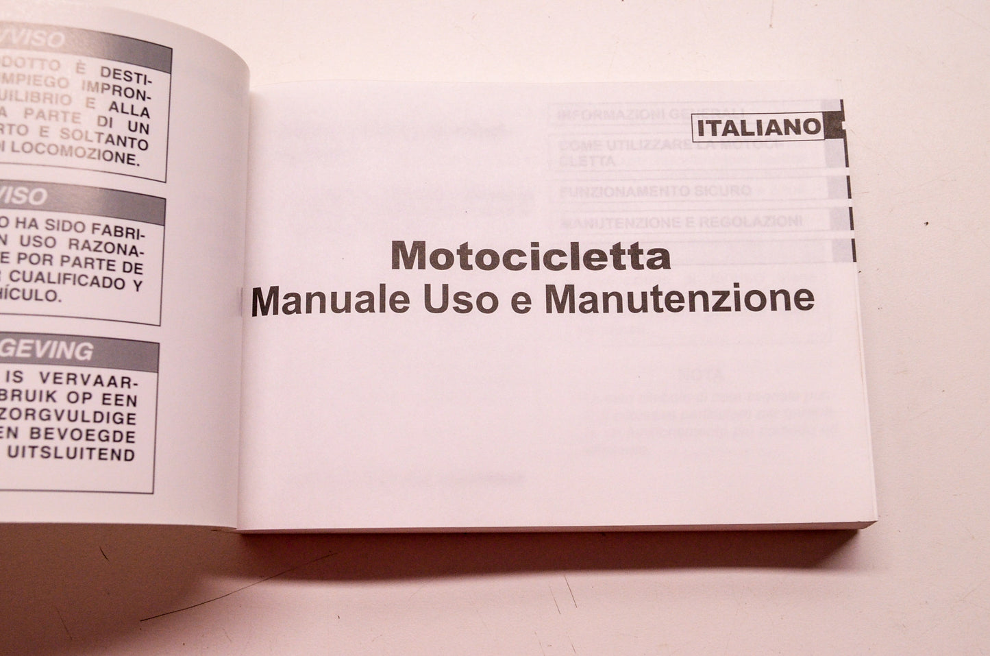 OEM Kawasaki 99976-1616 Z1000 ABS Manuale Uso E Manutenzione Owner's Manual Ital