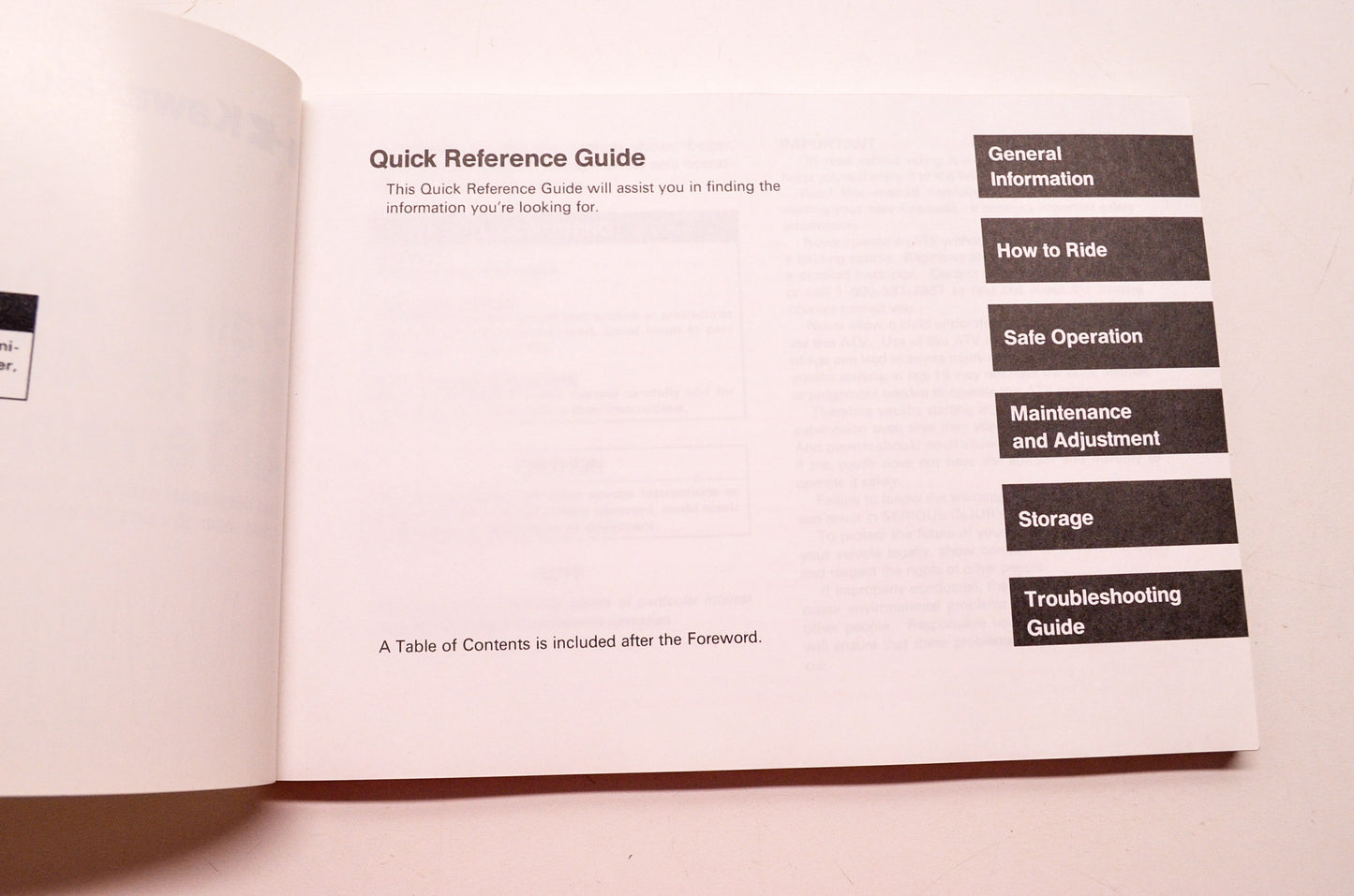 OEM Kawasaki Prairie 400 4x4 ATV Owner's Manual