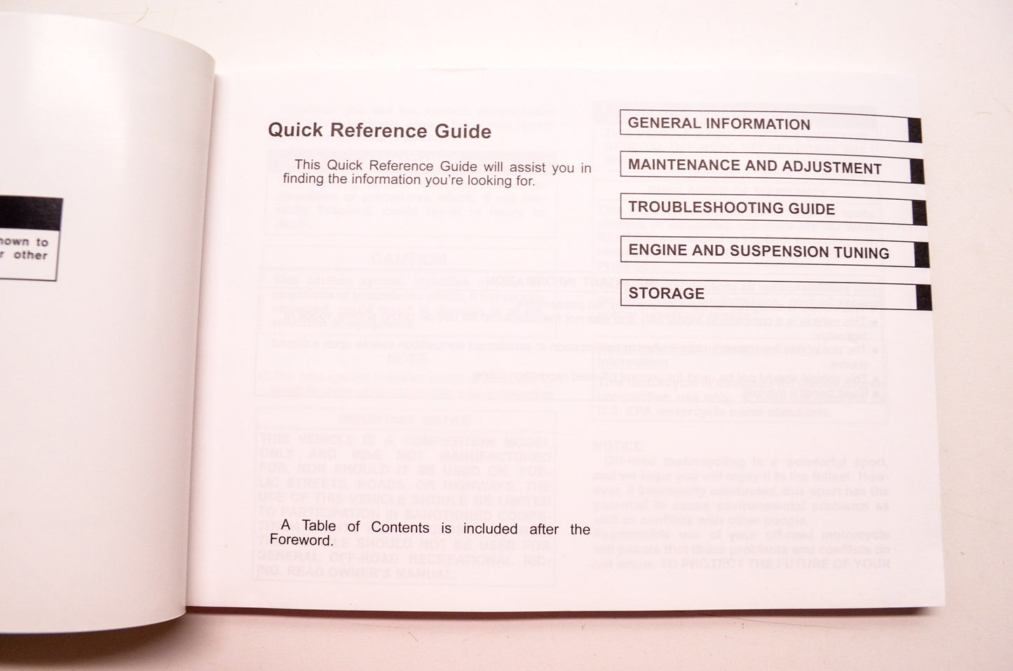 OEM Kawasaki 99987-1472 Owner's Manual KX250T