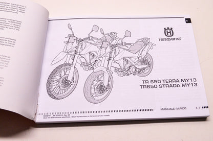 OEM Husqvarna Quick Owner's Manual Guide TR 650 Strada Terra English Italian