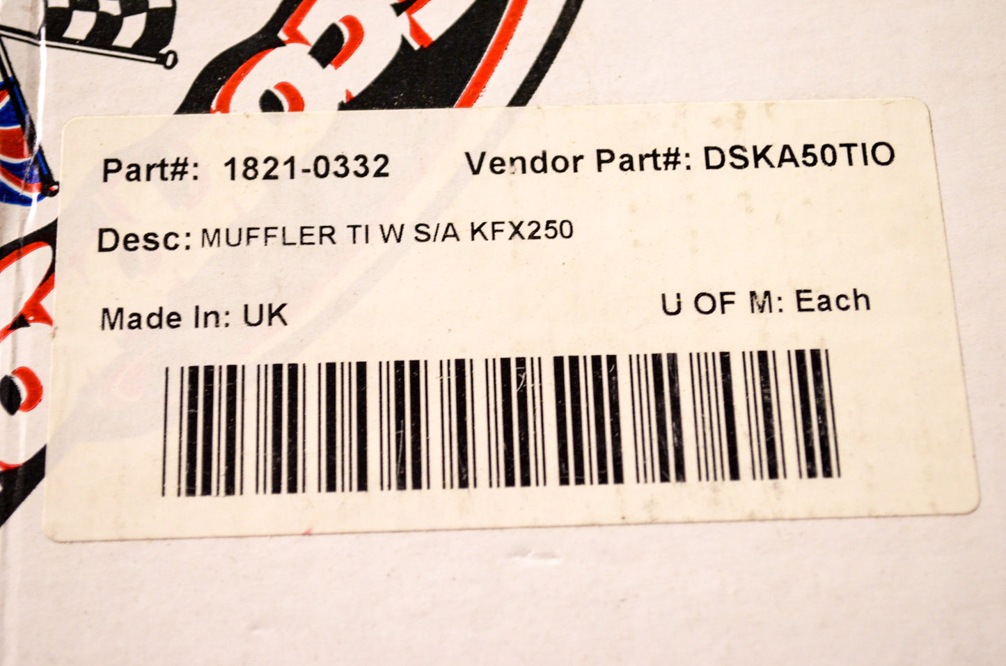 Scorpion 1821-0332, DSKA50TIO Exhaust Muffler Kit TI Kawasaki KFX250 NOS