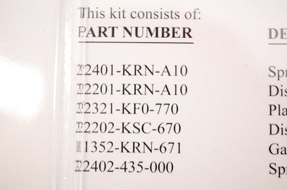 OEM Honda 06001-KRN-001 Clutch Kit NOS