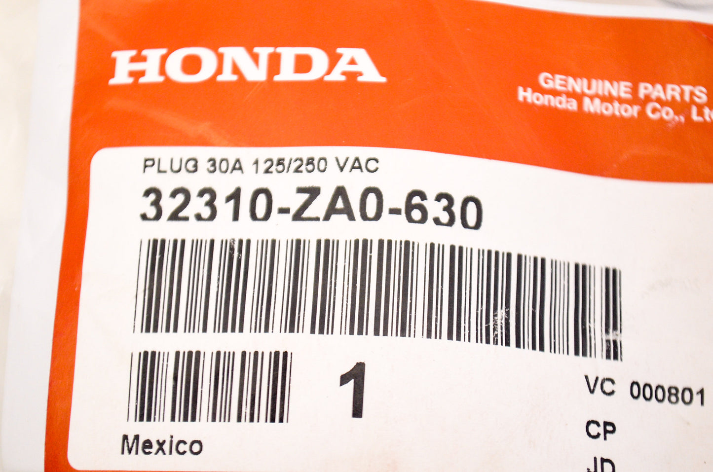 OEM Honda 32310-ZA0-630 Plug 30A 125/250 NOS