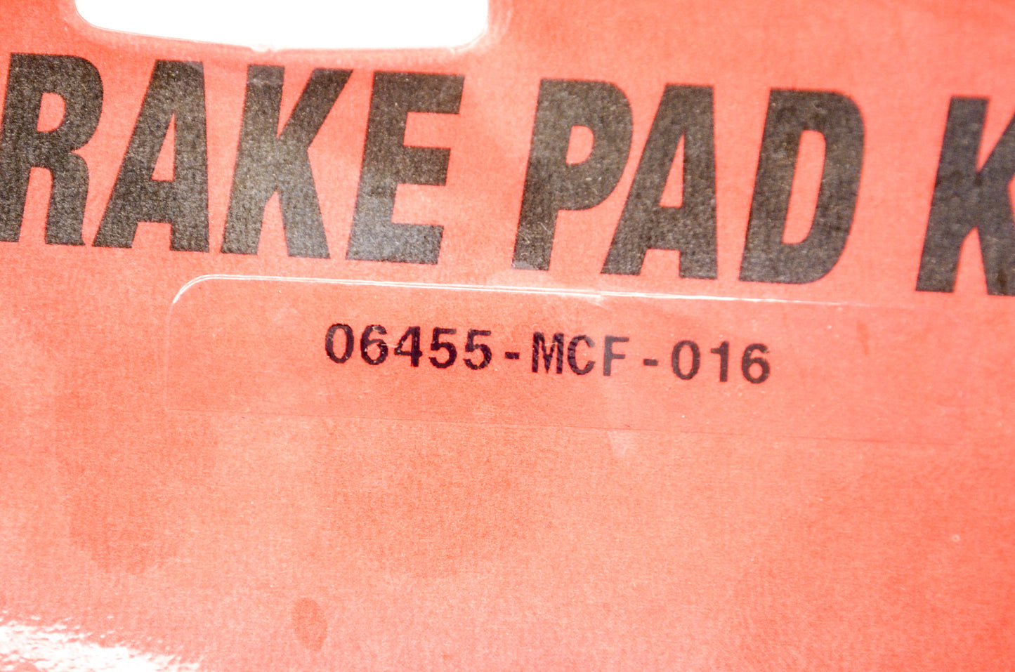 OEM Honda 06455-MCF-016 Front Pad Set NOS