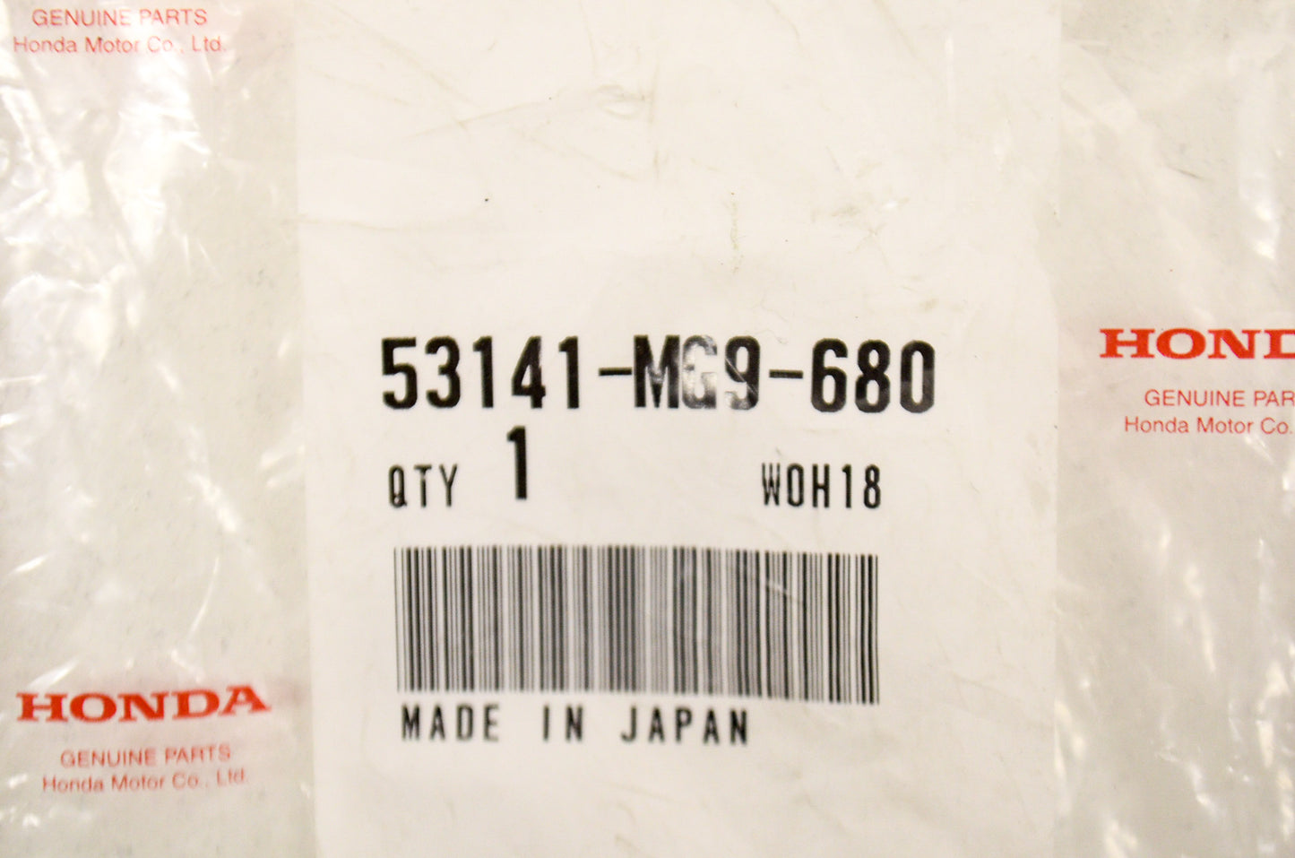 OEM Honda 53141-MG9-680 Grip Pipe NOS