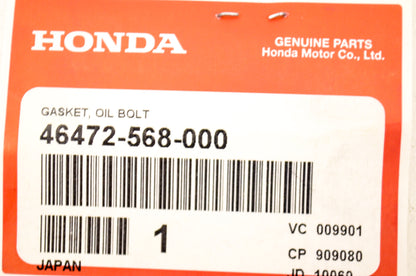OEM Honda 46472-568-000 Oil Bolt Gasket NOS
