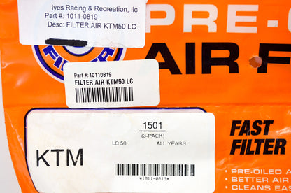 KTM Pro-Oiled 3 Pack Air Filter LC 50 Qty 3 NOS