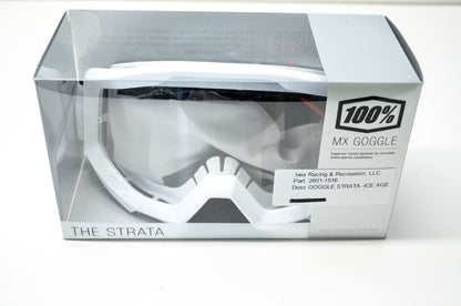 New 100 Percent The Strata Goggle Ice Age Clear Lens NOS