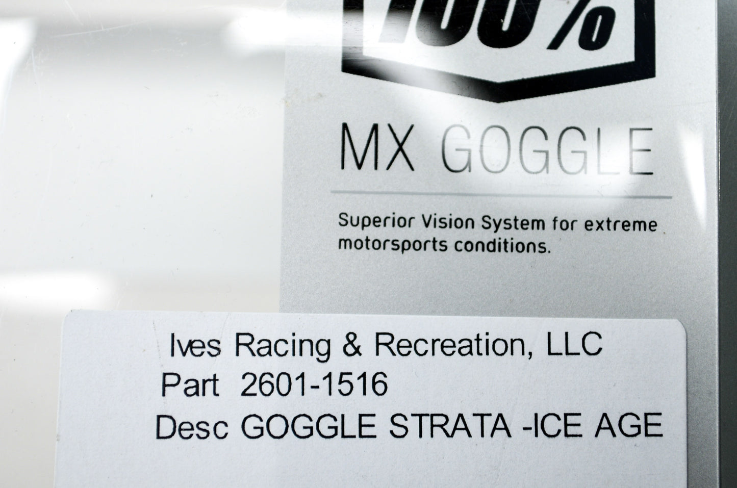 New 100 Percent The Strata Goggle Ice Age Clear Lens NOS