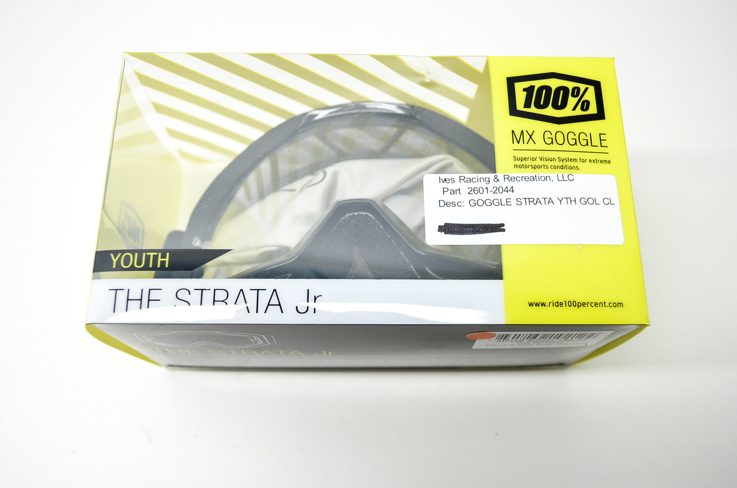 New 100 Percent The Strata Jr Youth Goliath Clear Lens Goggle NOS