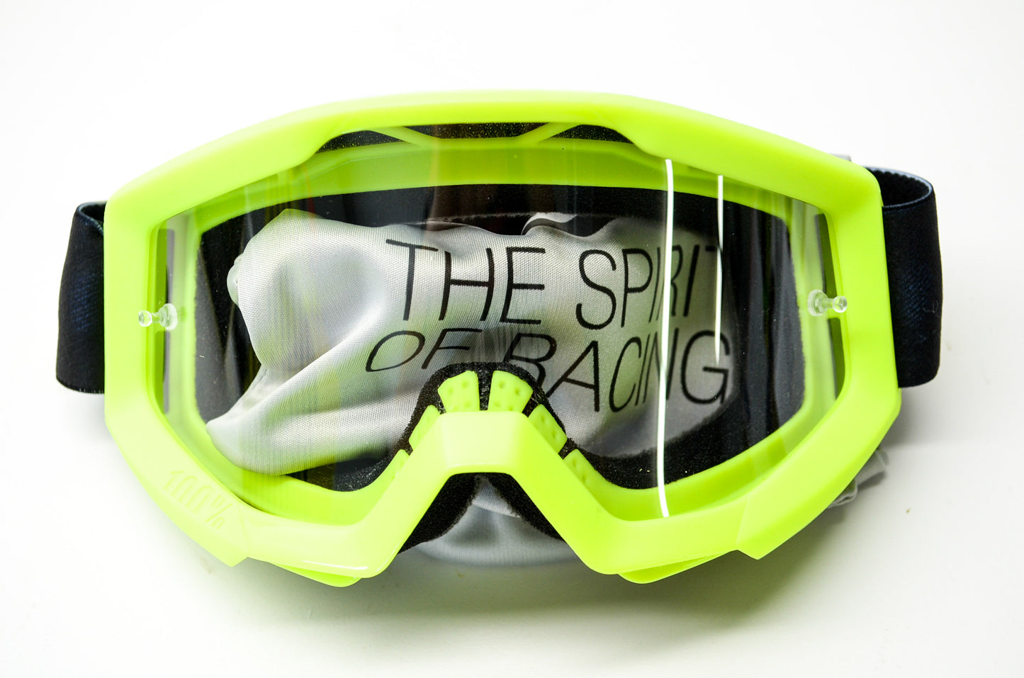 New 100 % The Strata Jr Youth Neon Yellow Clear Lens Goggle NOS