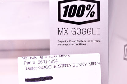 New 100 Percent The Strata Sunny Days Mirror Red Lens Goggle NOS