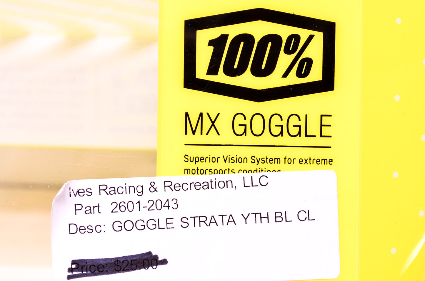 New 100% The Strata Jr Youth Blue Clear Lens Goggle NOS