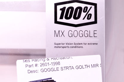 New 100 Percent The Strata Goliath Mirror Silver Lens Goggle NOS