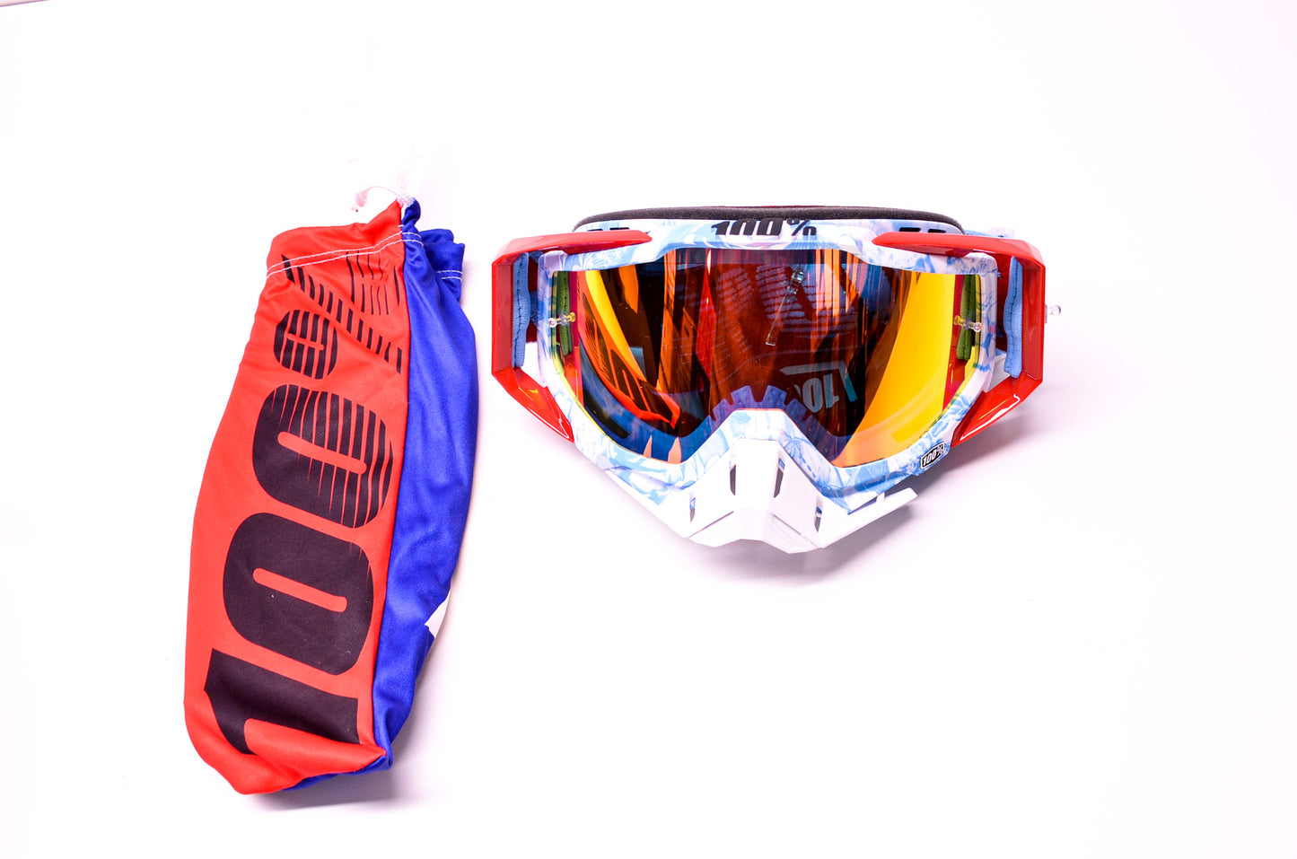 New 100 Percent The Racecraft Bobora Mirror Red Lens Goggle NOS
