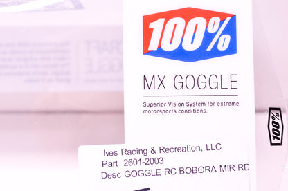 New 100 Percent The Racecraft Bobora Mirror Red Lens Goggle NOS