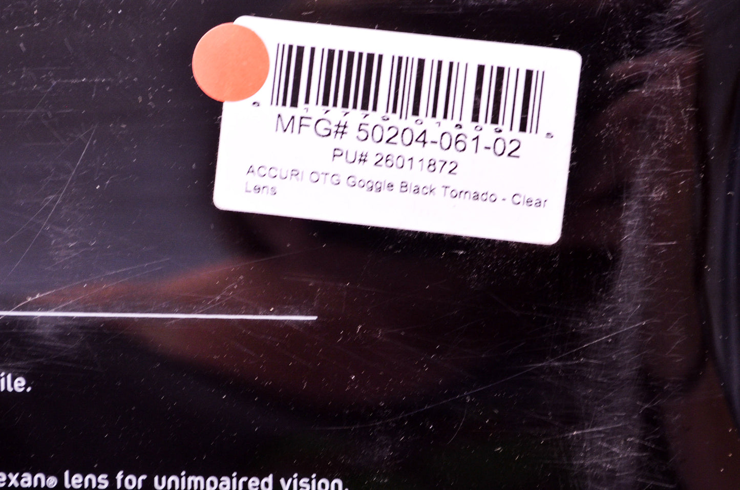 1 2601-1872, 50204-061-02 The Accuri Tornado Clear Lens Goggle NOS