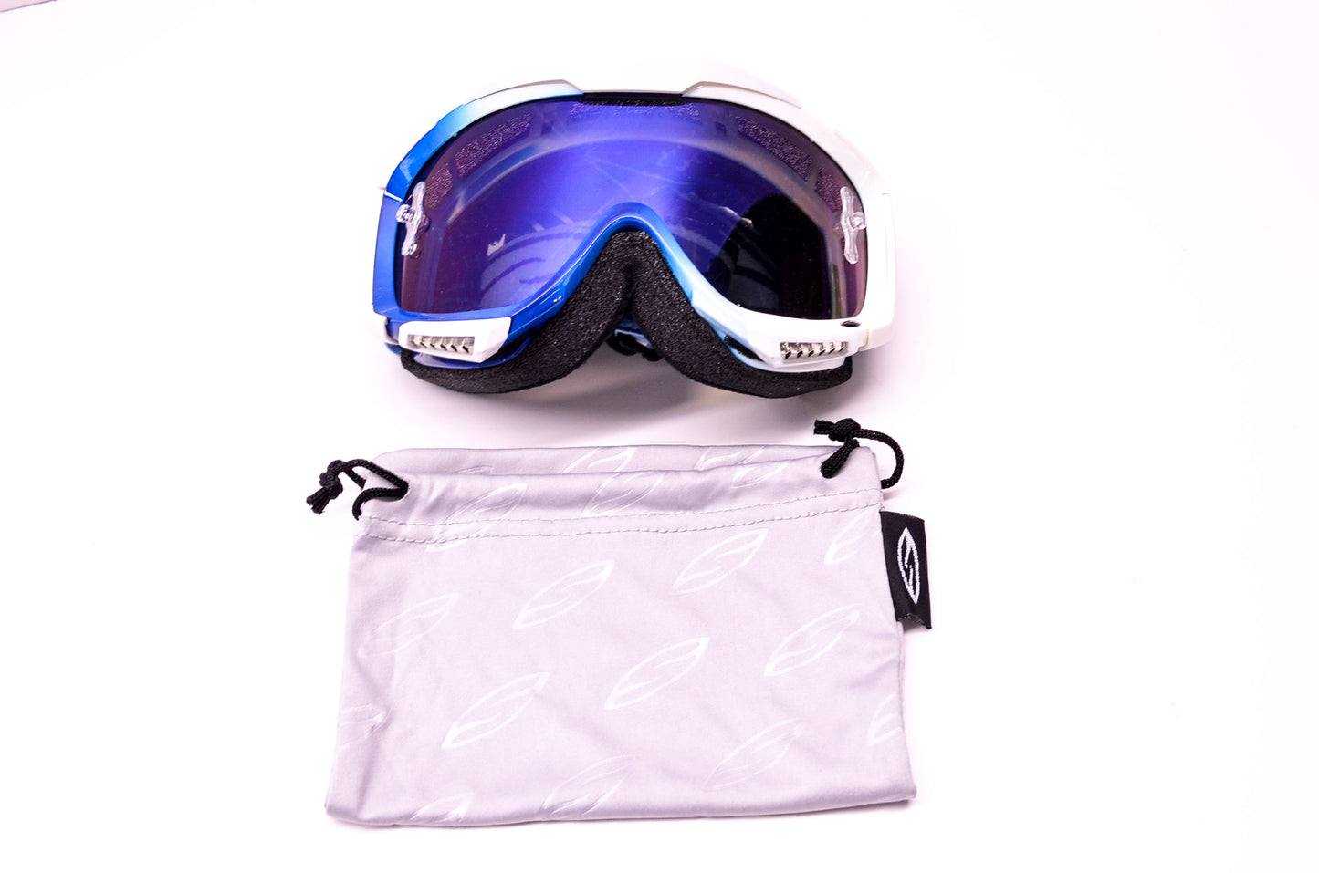 New Smith Piston Sweat X Moto Series Blue Mirror Lens Navy White Goggle NOS