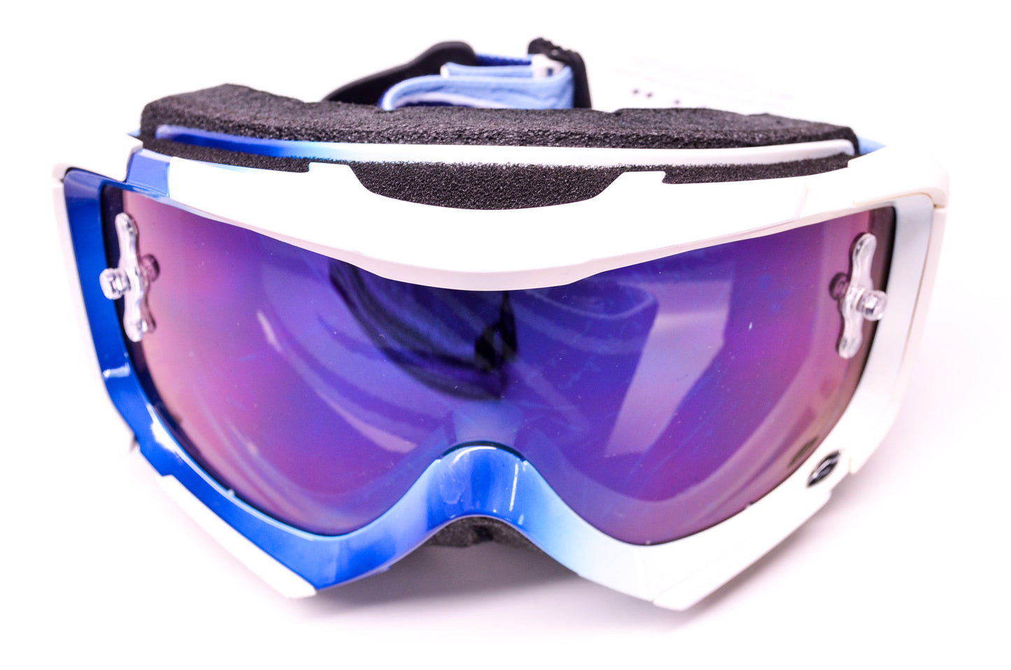 New Smith Piston Sweat X Moto Series Blue Mirror Lens Navy White Goggle NOS