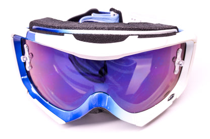 New Smith Piston Sweat X Moto Series Blue Mirror Lens Navy White Goggle NOS