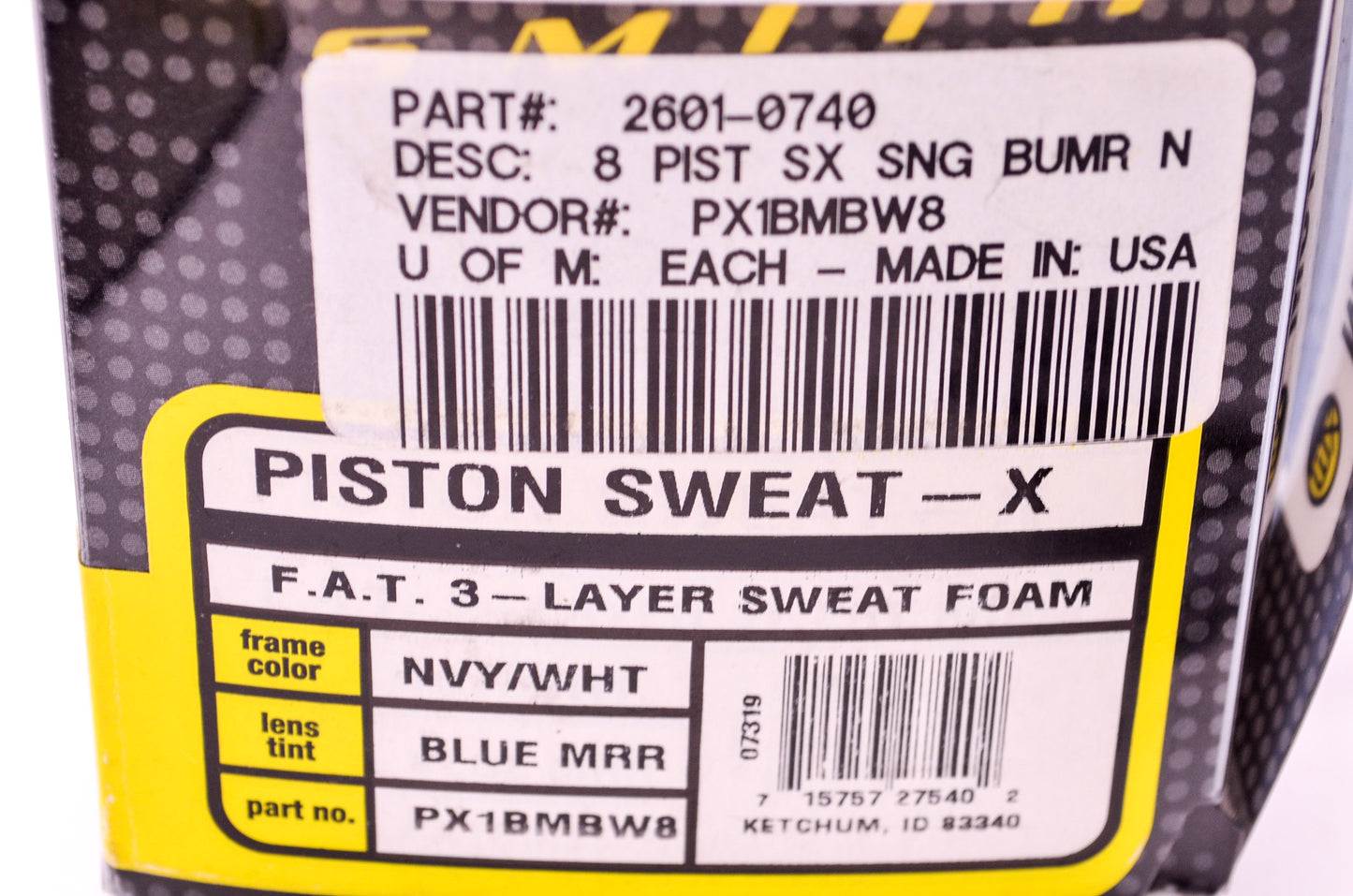 New Smith Piston Sweat X Moto Series Blue Mirror Lens Navy White Goggle NOS