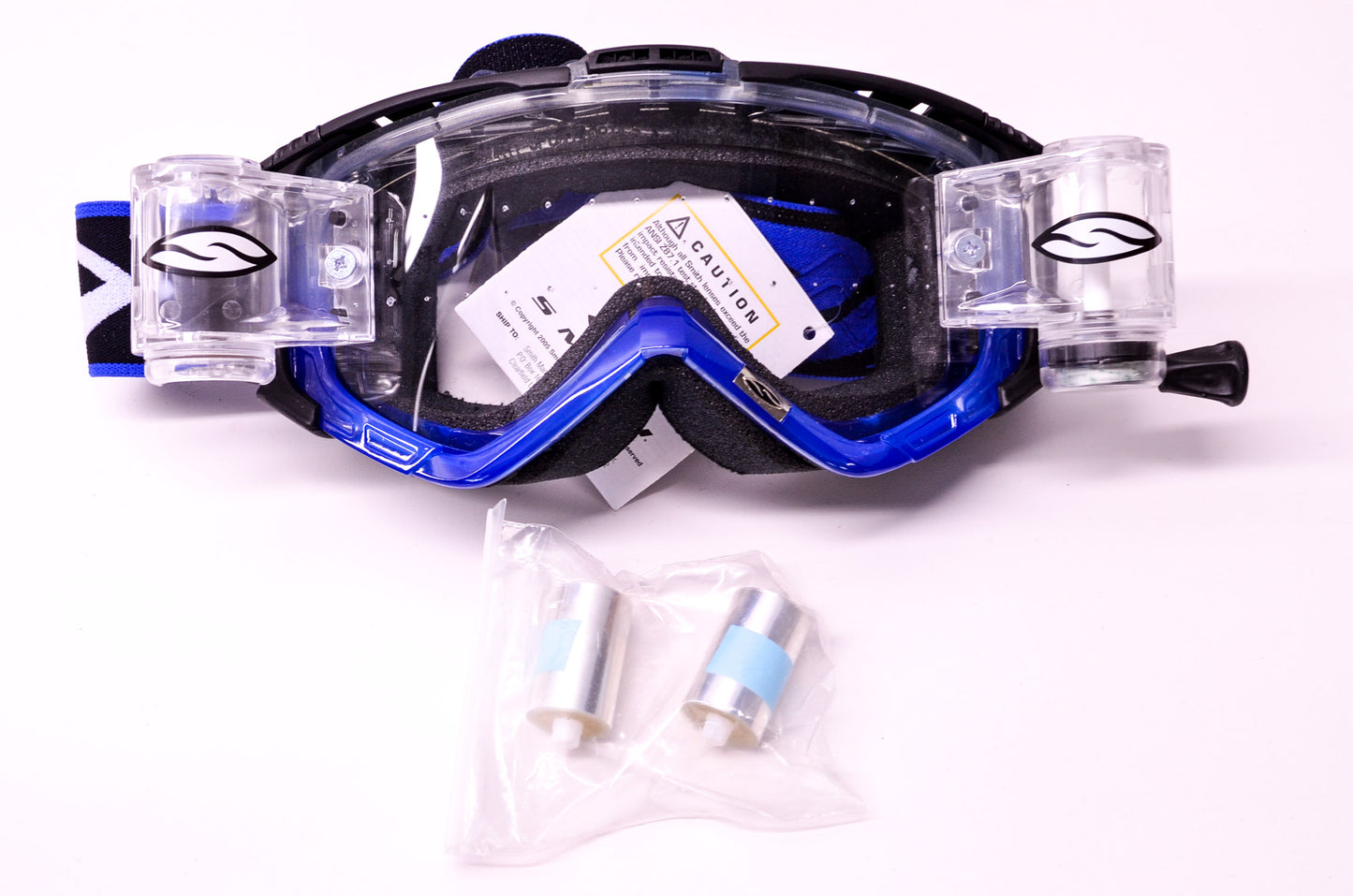 New Smith Intake Racer Pack Series Clear Lens Blue Goggle NOS