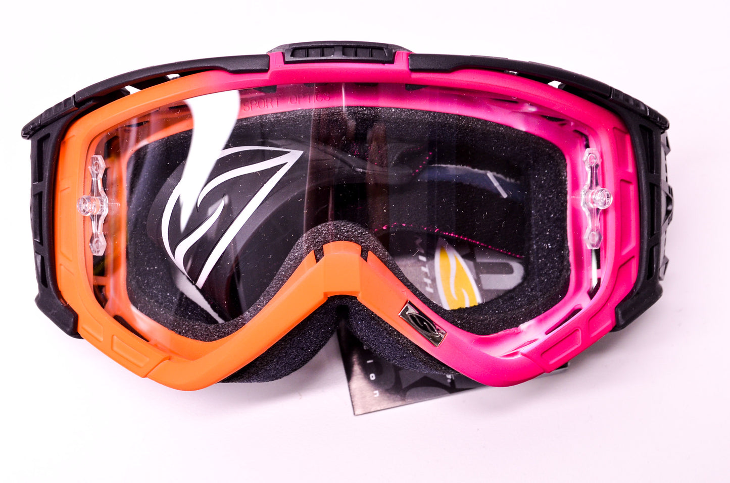 Smith 2601-0893, IX1CFP09 Intake Sweat X Moto Series Clear Lens Pink Orange Gogg