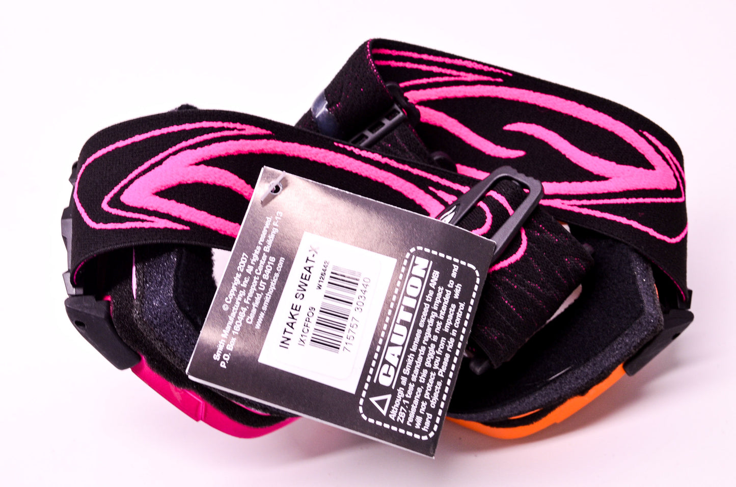 Smith 2601-0893, IX1CFP09 Intake Sweat X Moto Series Clear Lens Pink Orange Gogg