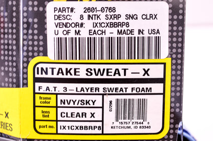 Smith 2601-0768, IX1CXBBRP8 Intake Sweat X Racer Pack Series Clear Lens Navy Sky