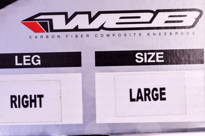 New EVS Web Large Right Carbon Fiber Composite Knee Brace NOS