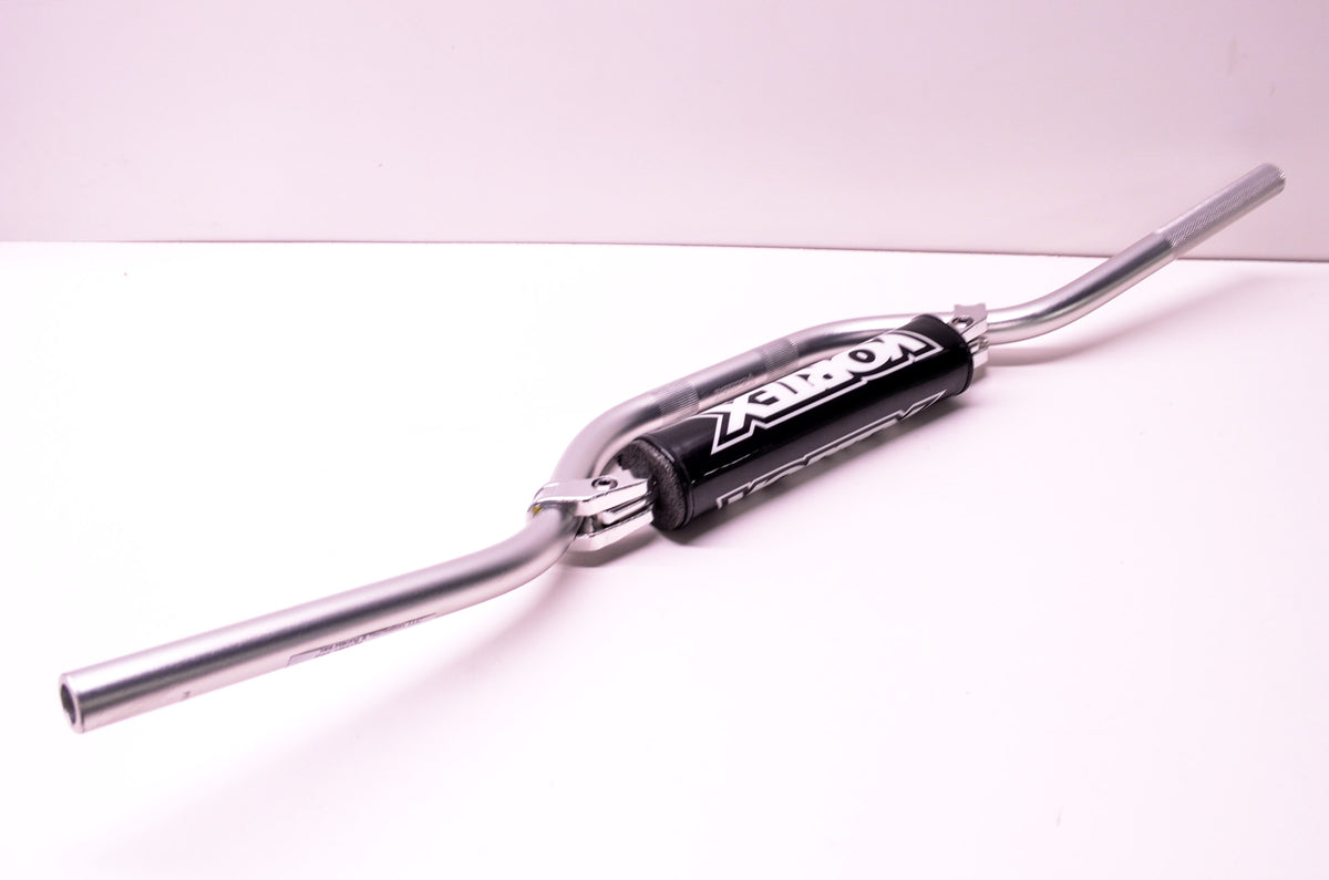 Vortex Racing HB817S, HB817 7/8" Mini Low Silver Handlebar Black Pad NOS