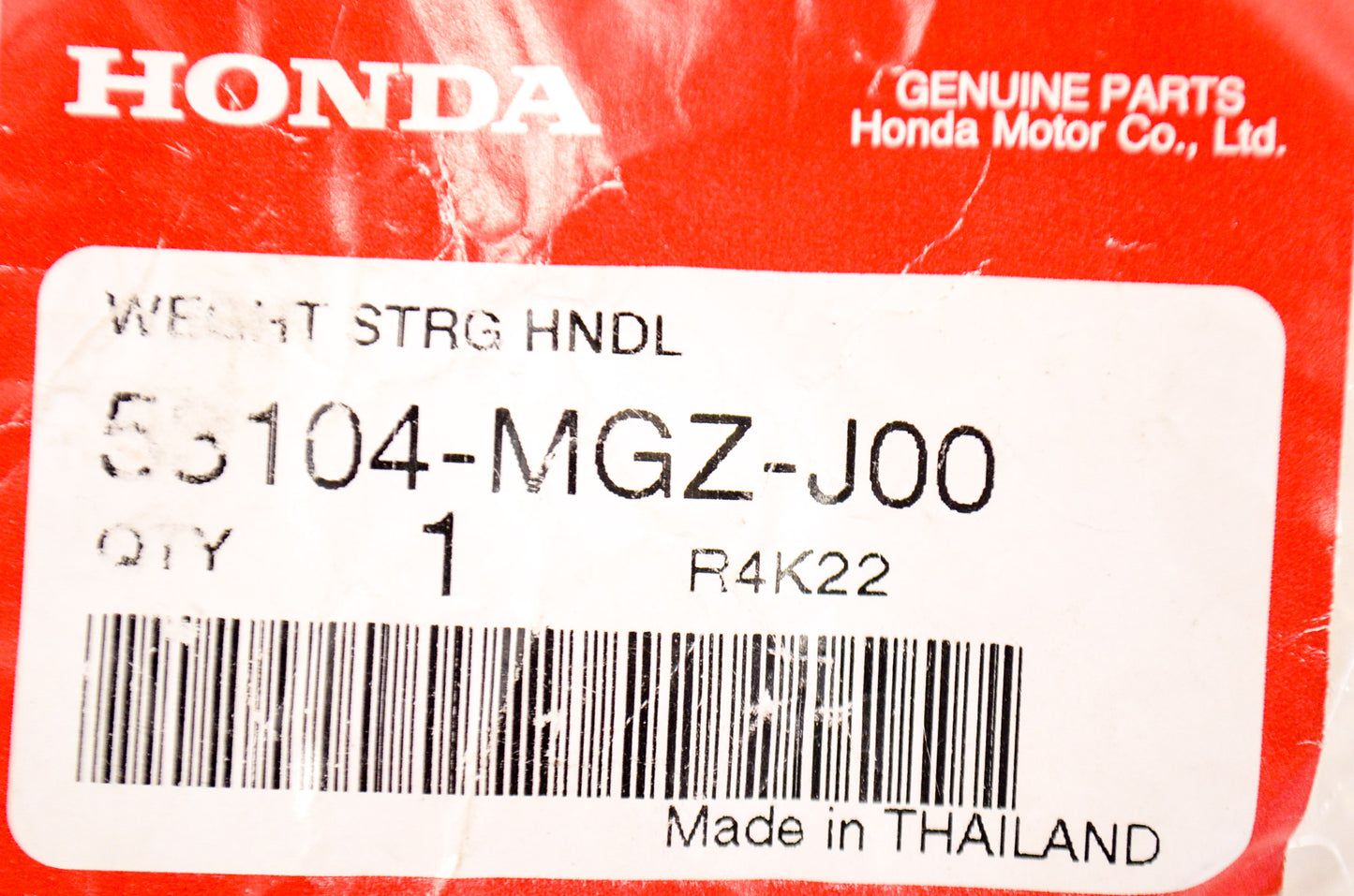 New OEM Honda 53104-MGZ-J00 Handlebar Weight NOS