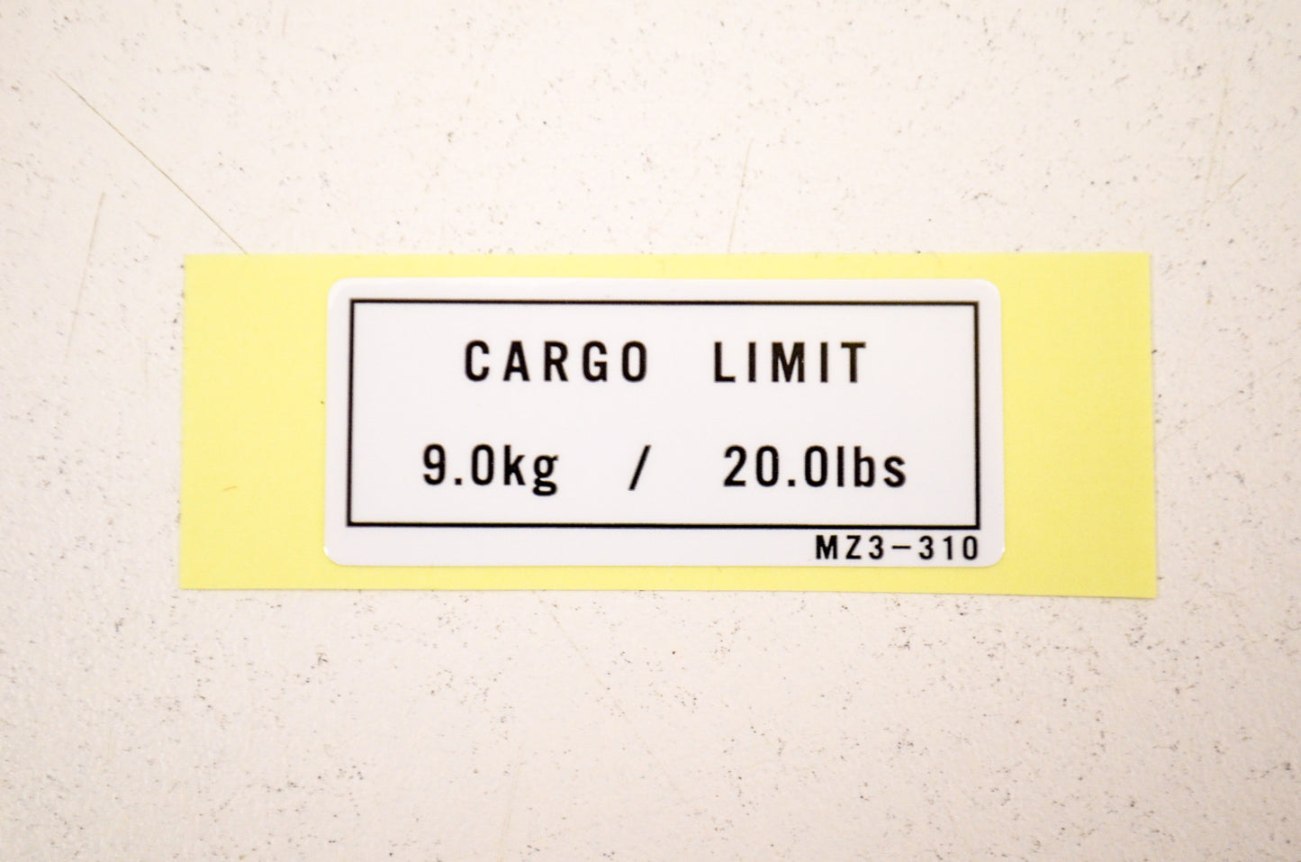 OEM Honda 87520-MZ3-310 Cargo Limit Label NOS