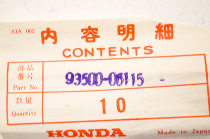 New OEM Honda Pan Screw 6x115 NOS