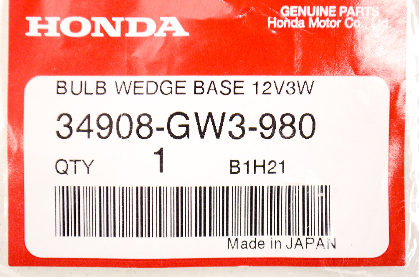 OEM Honda 34908-GW3-980 Bulb (12V 3W) NOS