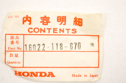 OEM Honda 16022-118-670 Throttle Valve Set NOS