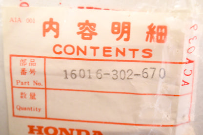OEM Honda 16016-302-670 Screw Set NOS