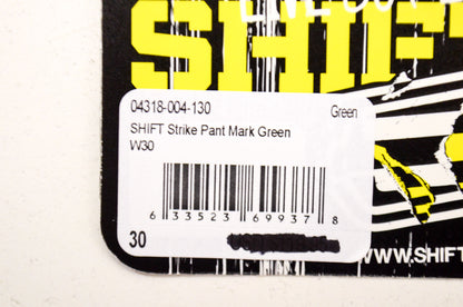 Shift 04318-004-130 Strike Race Pant Mark Green Size W30 NOS