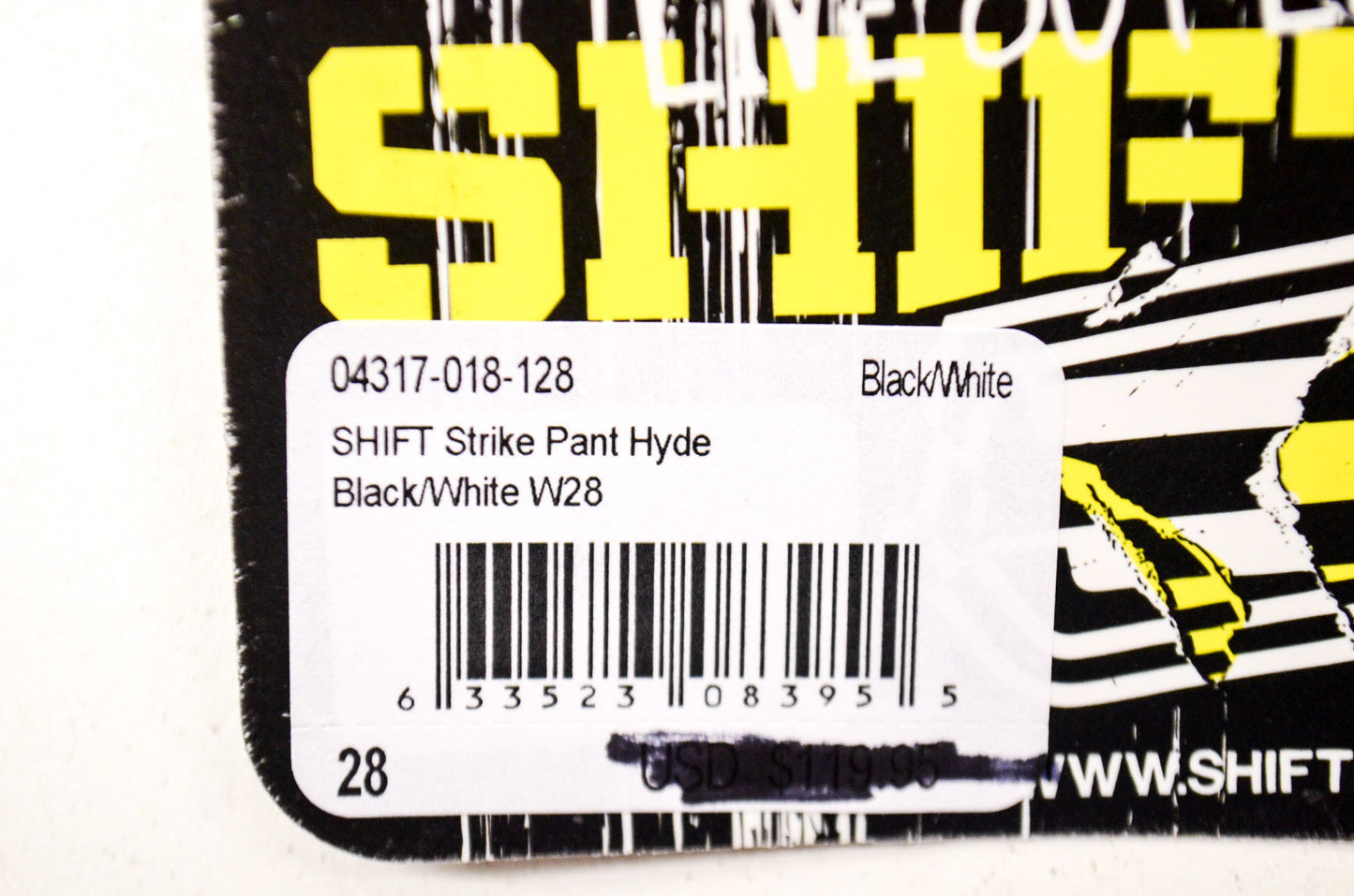 Shift 04317-018-128 Strike Race Pant Hyde Black/White Size W28 NOS