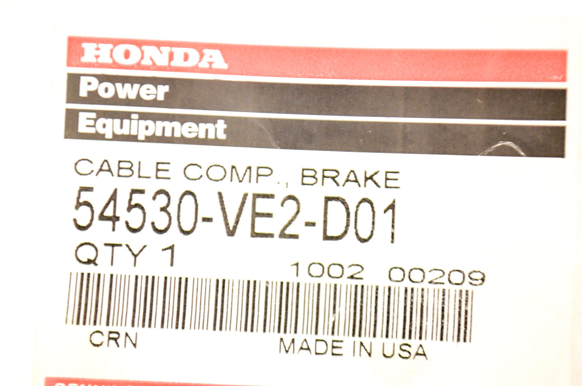 OEM Honda 54530-VE2-D01 Brake Cable NOS