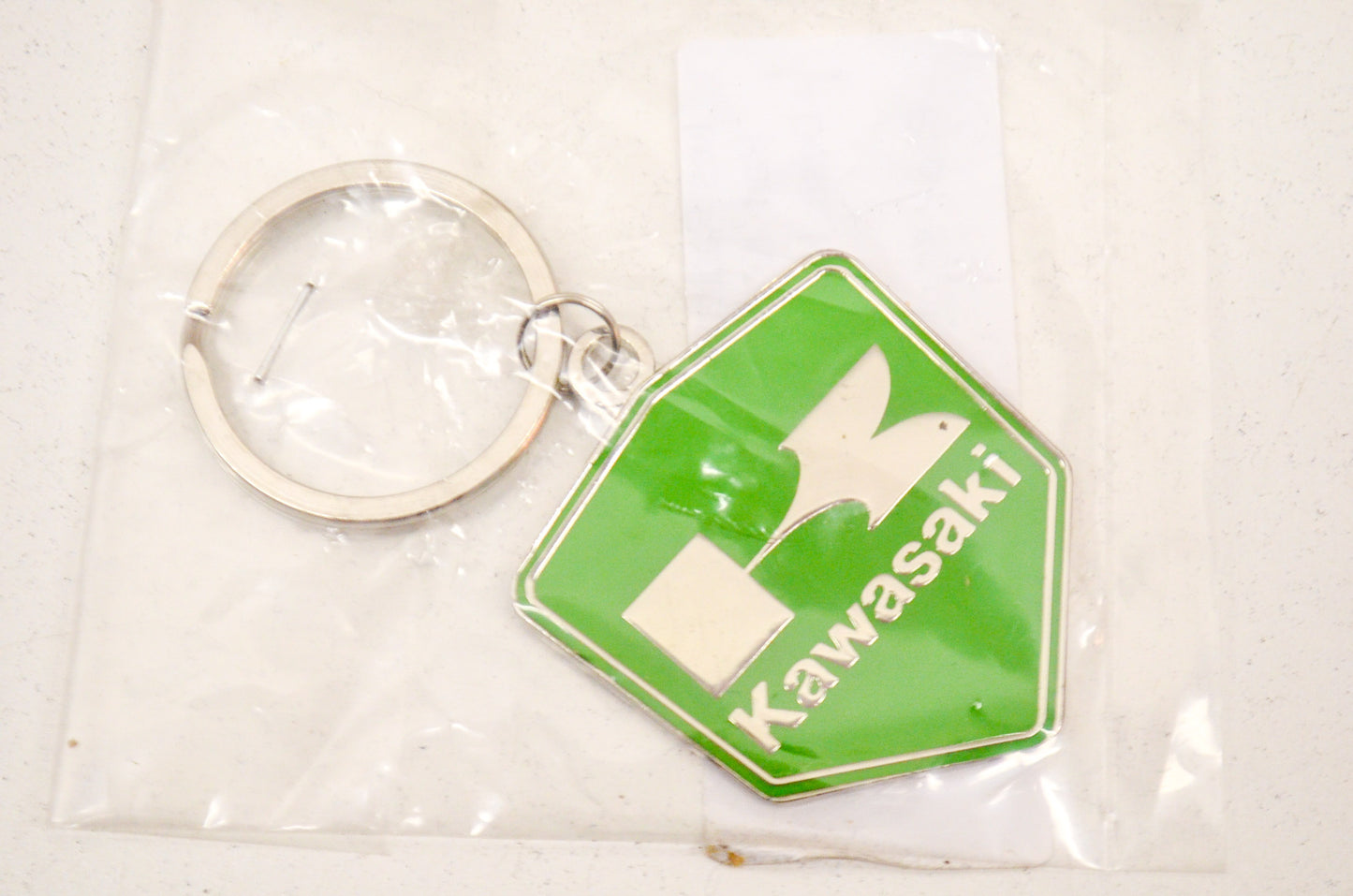 New OEM Kawasaki Badge Keychain Green NOS