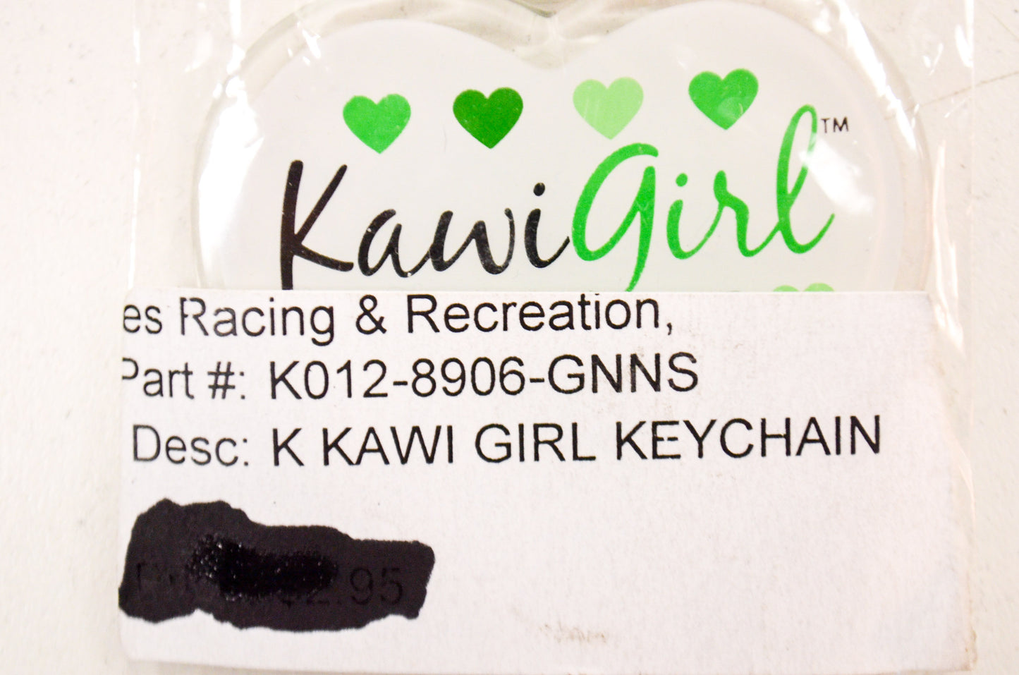 New OEM Kawasaki Kawi Girl Keychain NOS