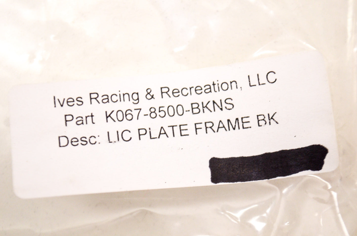 New OEM Kawasaki License Plate Frame Black NOS