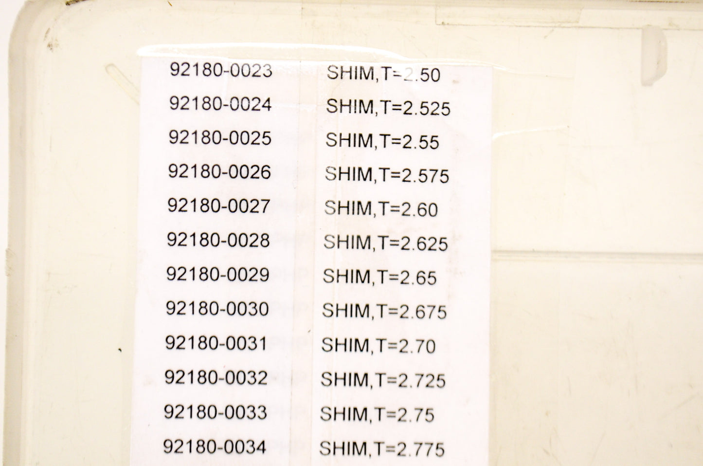 KX250F Shim Kit
