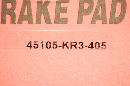 OEM Honda 45105-KR3-405 Front Pad Set NOS