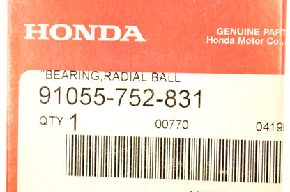 OEM Honda 91055-752-831 Radial Ball Bearing NOS