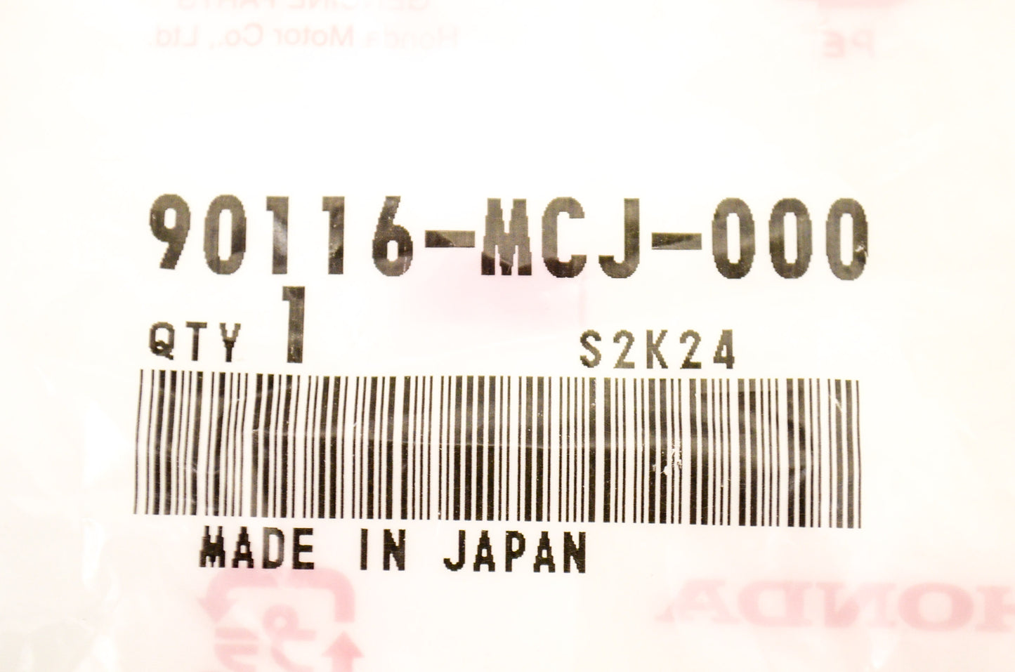 OEM Honda 90116-MCJ-000 Rear Bolt NOS