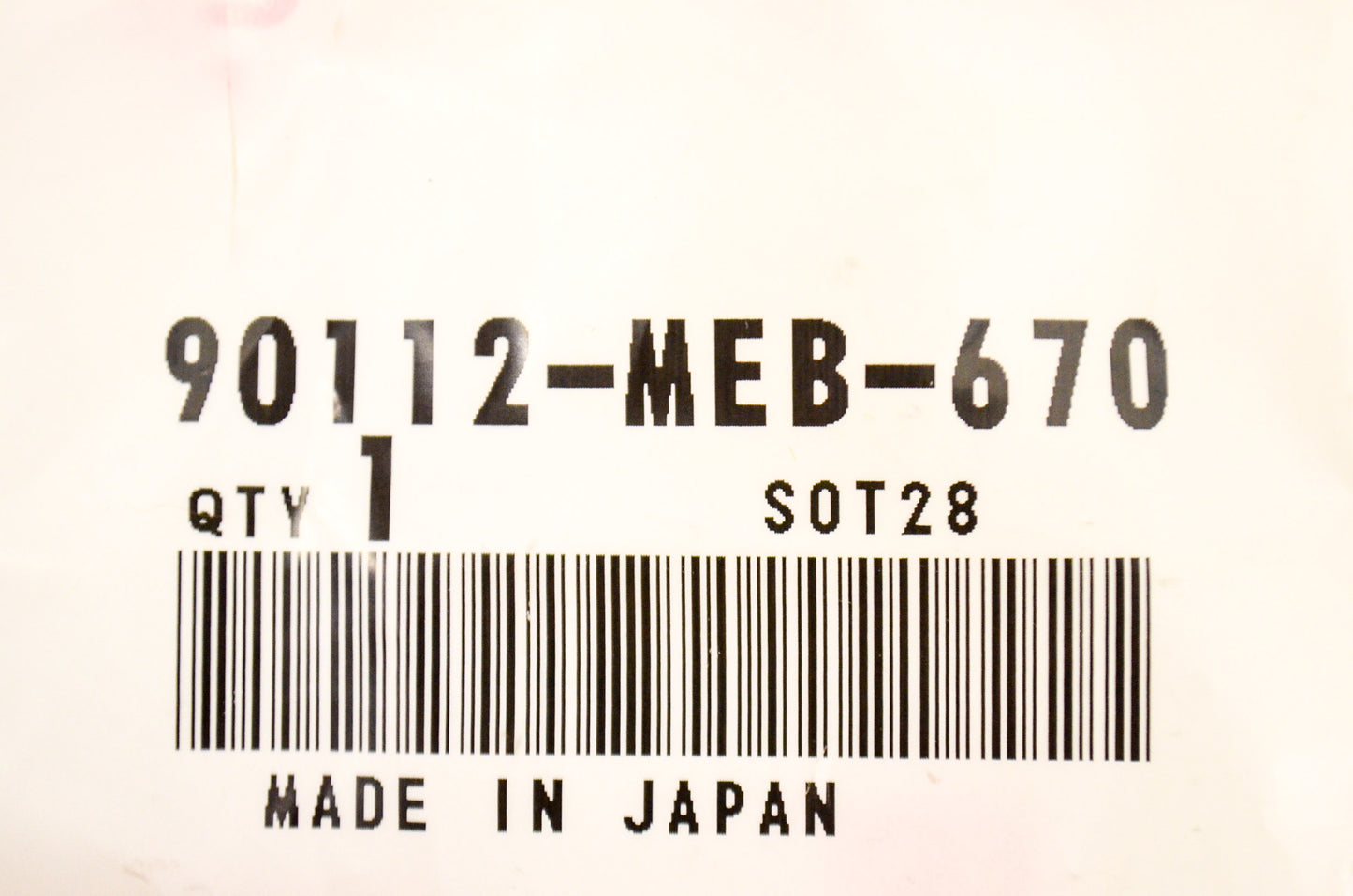 OEM Honda 90112-MEB-670 Lever Pivot Bolt NOS