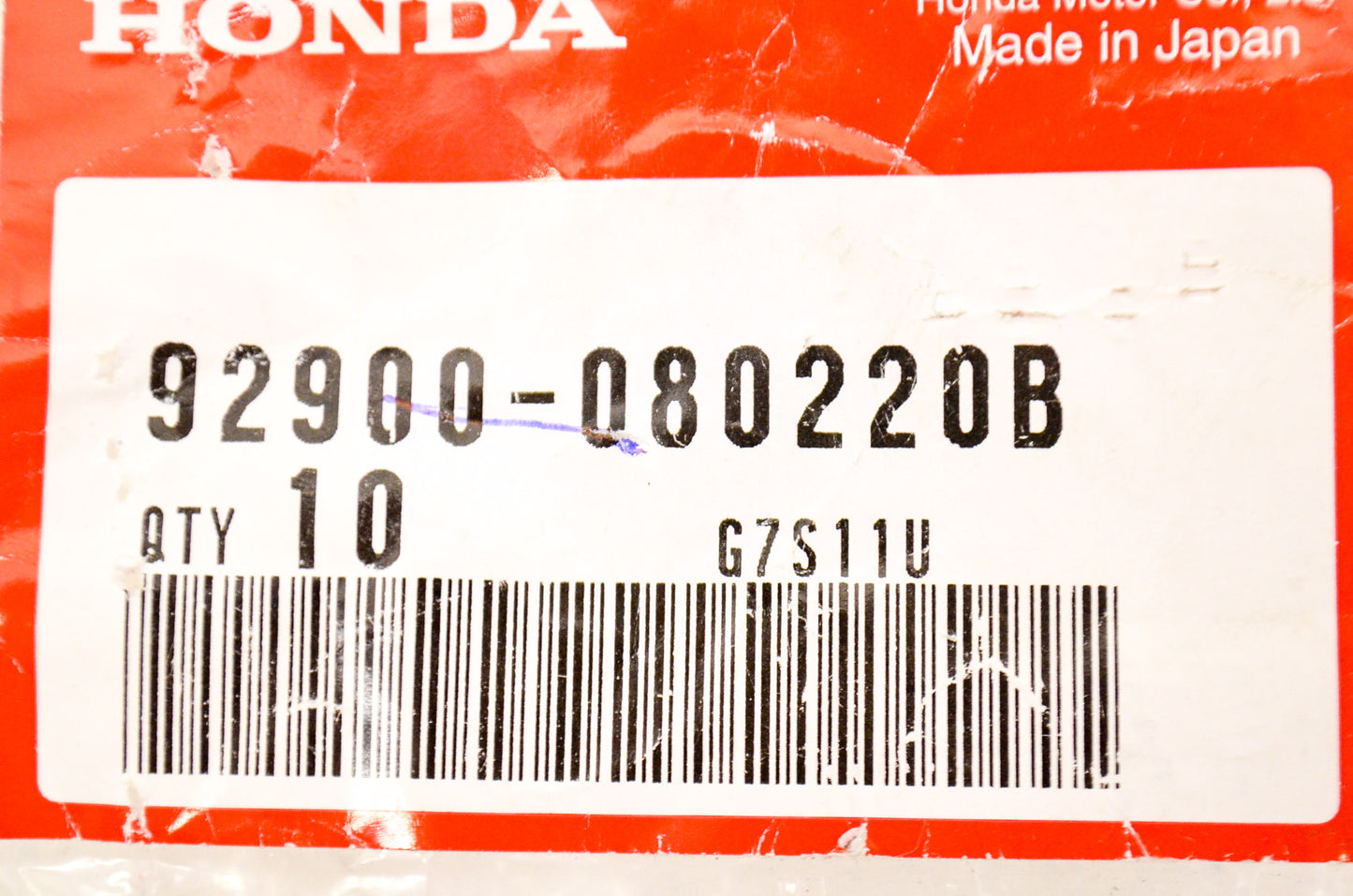 OEM Honda 92900-080220B Stud Bolt 8X22 NOS